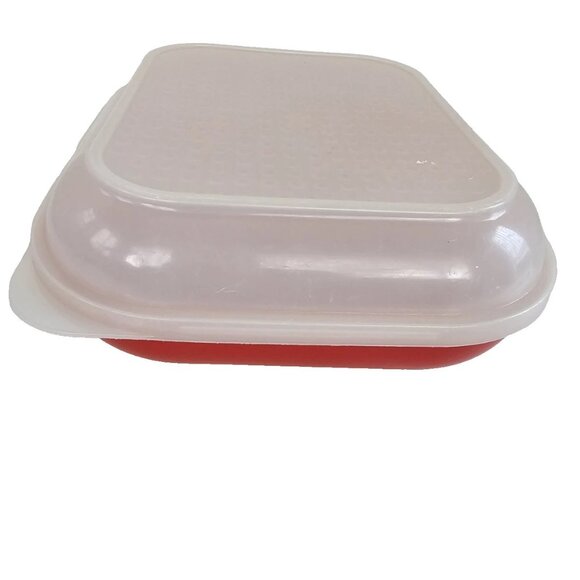 Vintage Season N Serve Large Meat Marinade Tenderizer Container With Lid Red - Picture 4 of 11